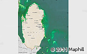 Satellite Map of Qatar, desaturated, land only