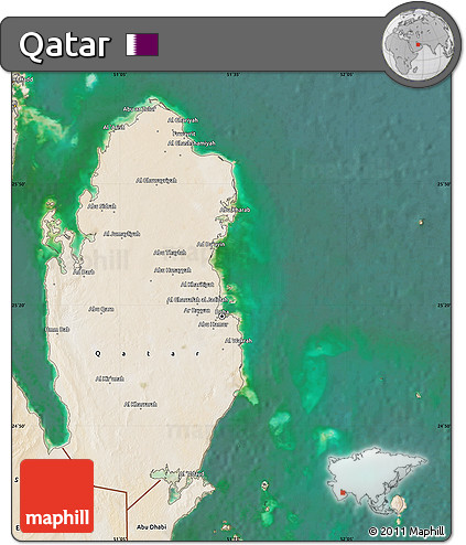 Satellite Map of Qatar