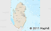 Satellite Map of Qatar, single color outside, bathymetry sea
