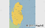 Savanna Style Map of Qatar, single color outside