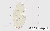 Shaded Relief Map of Qatar, cropped outside