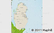 Shaded Relief Map of Qatar, physical outside