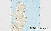 Shaded Relief Map of Qatar, satellite outside, shaded relief sea
