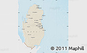 Shaded Relief Map of Qatar, single color outside