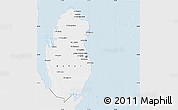 Silver Style Map of Qatar, single color outside