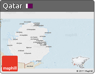 Classic Style Panoramic Map of Qatar