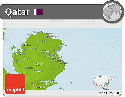 Physical Panoramic Map of Qatar
