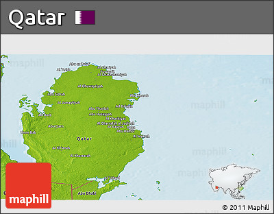 Physical Panoramic Map of Qatar