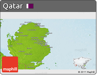 Physical Panoramic Map of Qatar