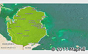 Physical Panoramic Map of Qatar, satellite outside