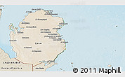Satellite Panoramic Map of Qatar, shaded relief outside