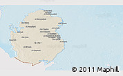 Shaded Relief Panoramic Map of Qatar, single color outside
