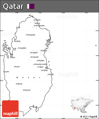 Blank Simple Map of Qatar, cropped outside
