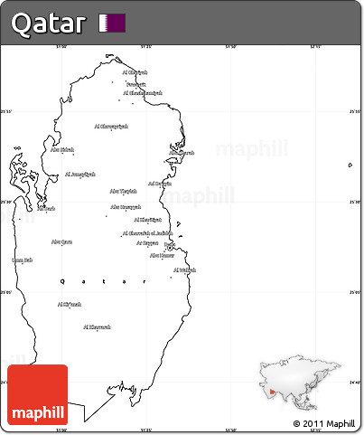 Blank Simple Map of Qatar, cropped outside