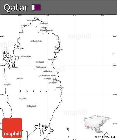 Blank Simple Map of Qatar