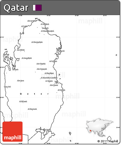 Blank Simple Map of Qatar