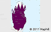 Flag Simple Map of Qatar, single color outside, borders and labels, flag aligned to the middle