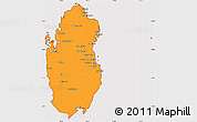 Political Simple Map of Qatar, cropped outside