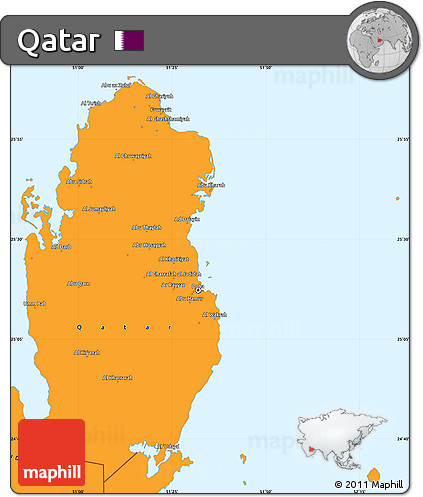 Political Simple Map of Qatar