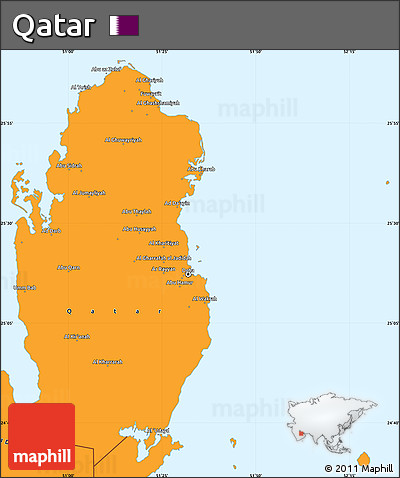 Political Simple Map of Qatar