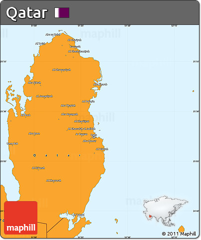 Political Simple Map of Qatar