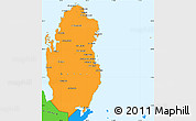 Political Simple Map of Qatar, political shades outside