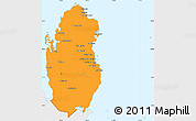 Political Simple Map of Qatar, single color outside