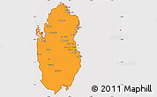 Political Shades Simple Map of Qatar, cropped outside