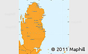 Political Shades Simple Map of Qatar, political outside