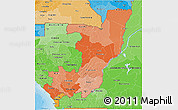 Political Shades 3D Map of Republic of the Congo