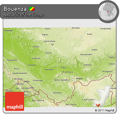 Physical 3D Map of Bouenza