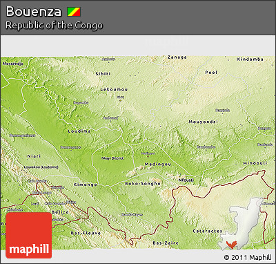 Physical 3D Map of Bouenza