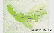Physical 3D Map of Bouenza, lighten