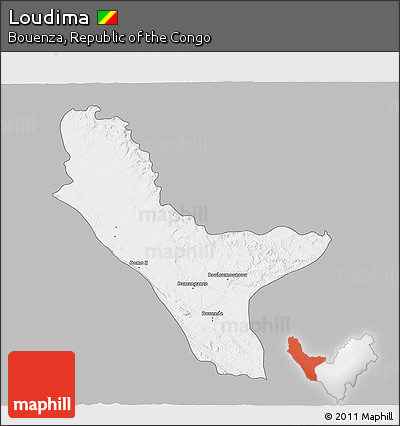 Gray 3D Map of Loudima, single color outside