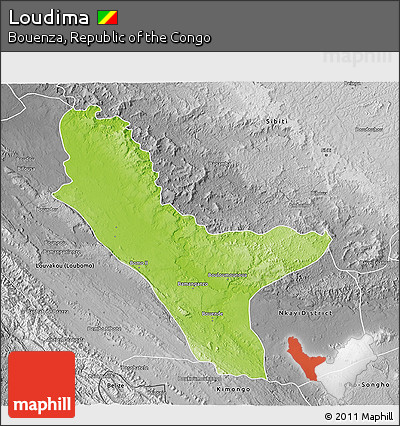 Physical 3D Map of Loudima, desaturated