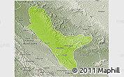 Physical 3D Map of Loudima, semi-desaturated