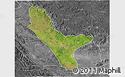 Satellite 3D Map of Loudima, desaturated