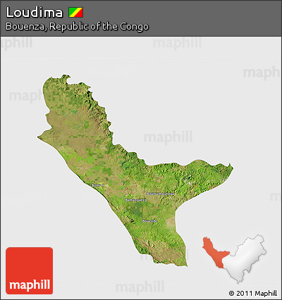 Satellite 3D Map of Loudima, single color outside