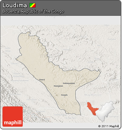 Shaded Relief 3D Map of Loudima, lighten