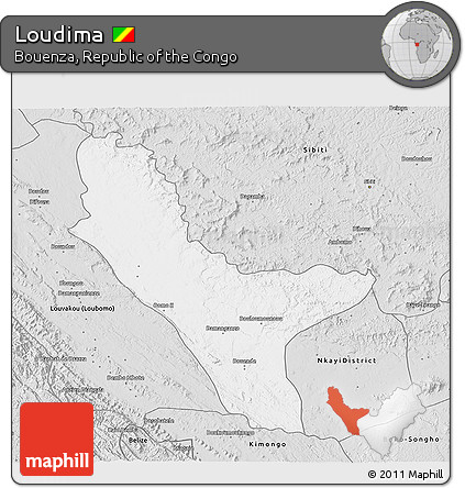 Silver Style 3D Map of Loudima
