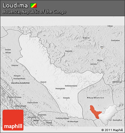 Silver Style 3D Map of Loudima