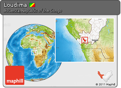 Physical Location Map of Loudima, highlighted country