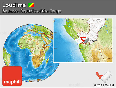 Physical Location Map of Loudima, highlighted country, highlighted parent region