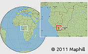 Savanna Style Location Map of Loudima, highlighted parent region, within the entire country