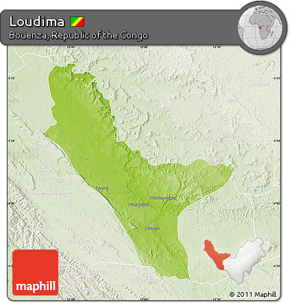 Physical Map of Loudima, lighten
