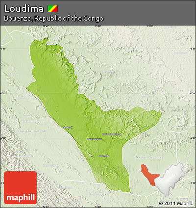 Physical Map of Loudima, lighten