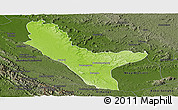 Physical Panoramic Map of Loudima, darken