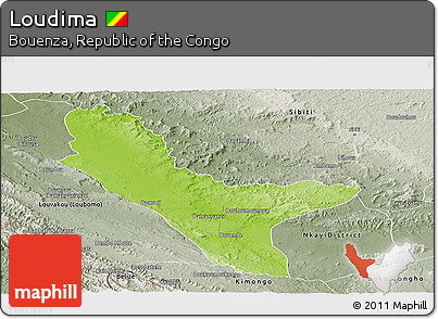 Physical Panoramic Map of Loudima, semi-desaturated
