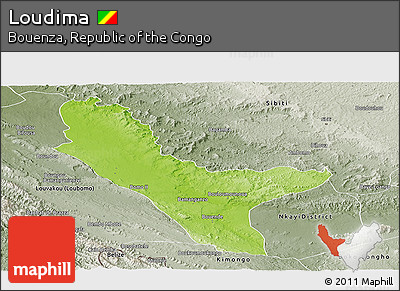 Physical Panoramic Map of Loudima, semi-desaturated