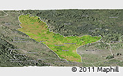 Satellite Panoramic Map of Loudima, semi-desaturated